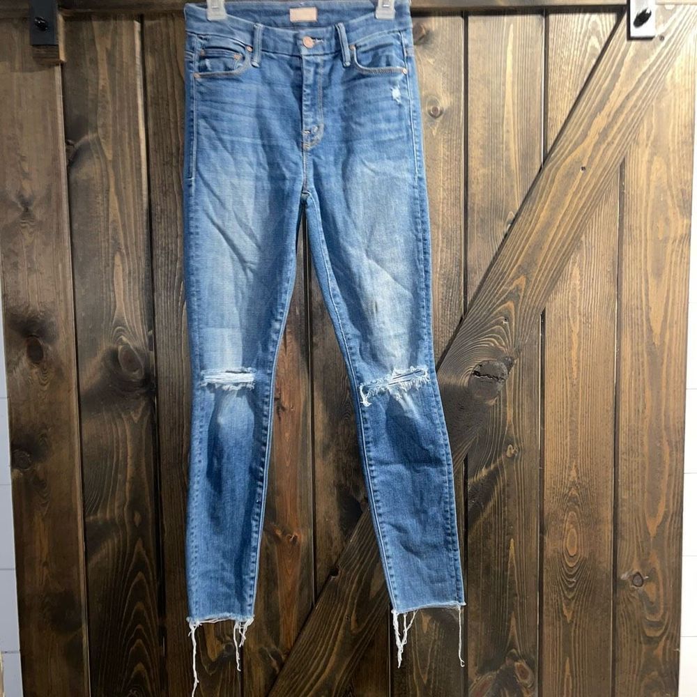 Mother High Waisted Looker Ankle Fray Jeans - Picture 2 of 8